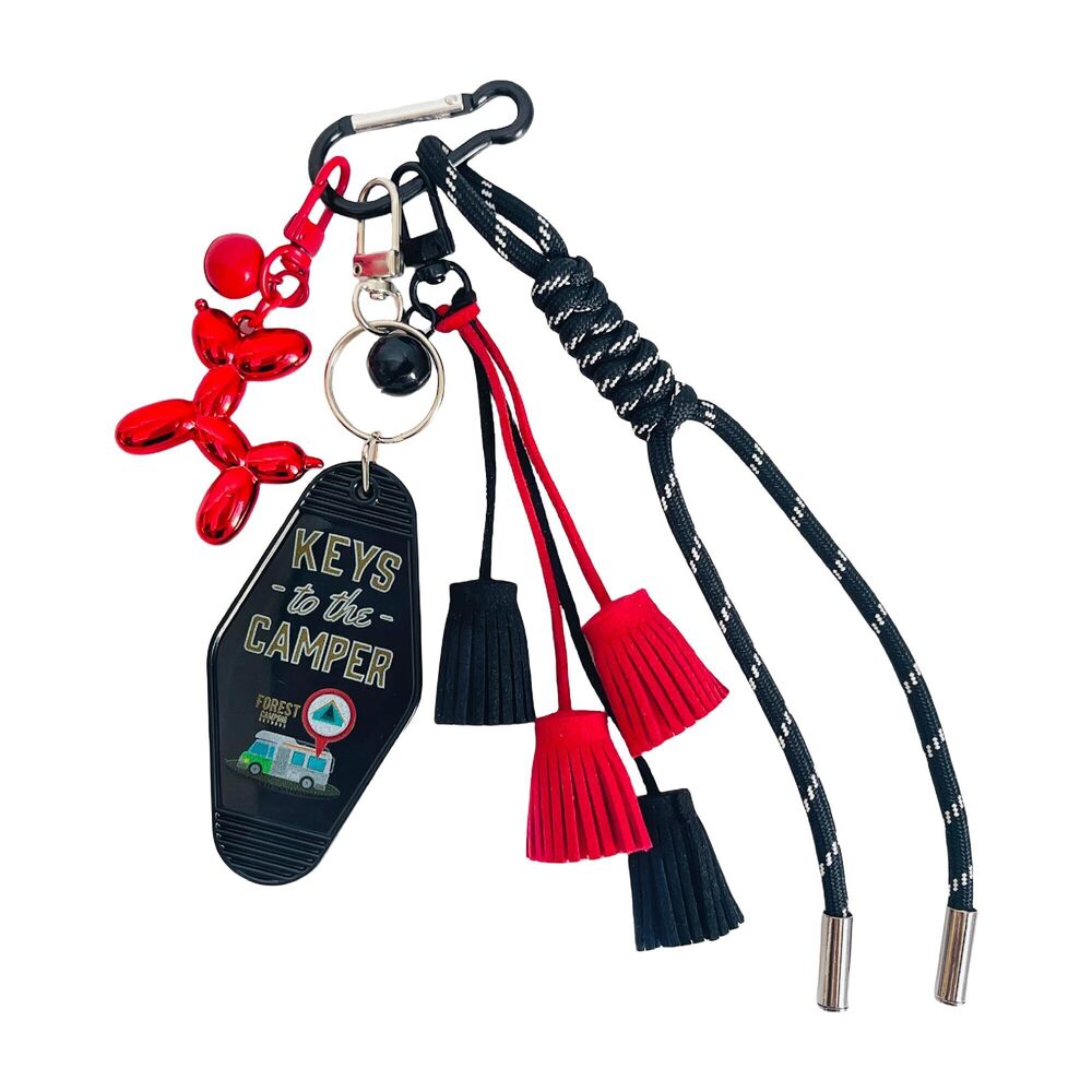 9724 Cute Puppy Tassel Braided Keychain Bag Charms for Handbag Purse